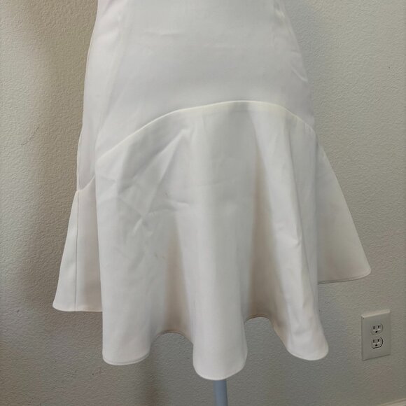 Topshop White Peplum Dress | Size 2 US |Elegant & Chic Perfect for Bridal Shower - Picture 2 of 6